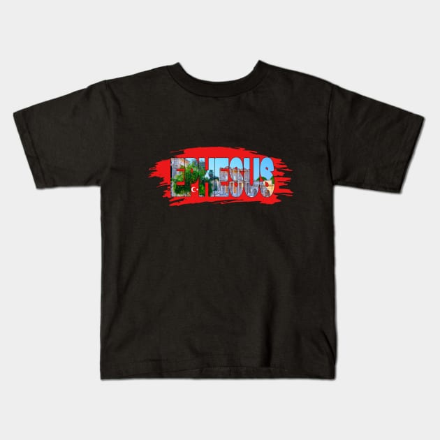 EPHESUS - Turkey Ancient Ruins with Flag Kids T-Shirt by TouristMerch